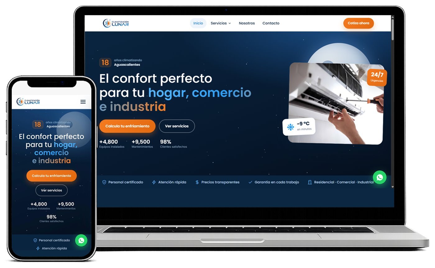 Sitio web Climatización Lunar